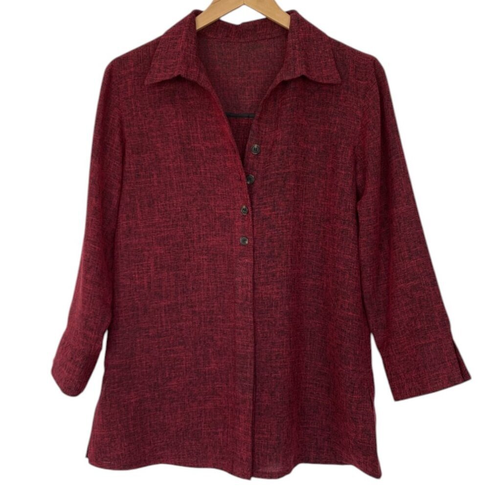 Fridaze Linen Button Down Shirt Tunic